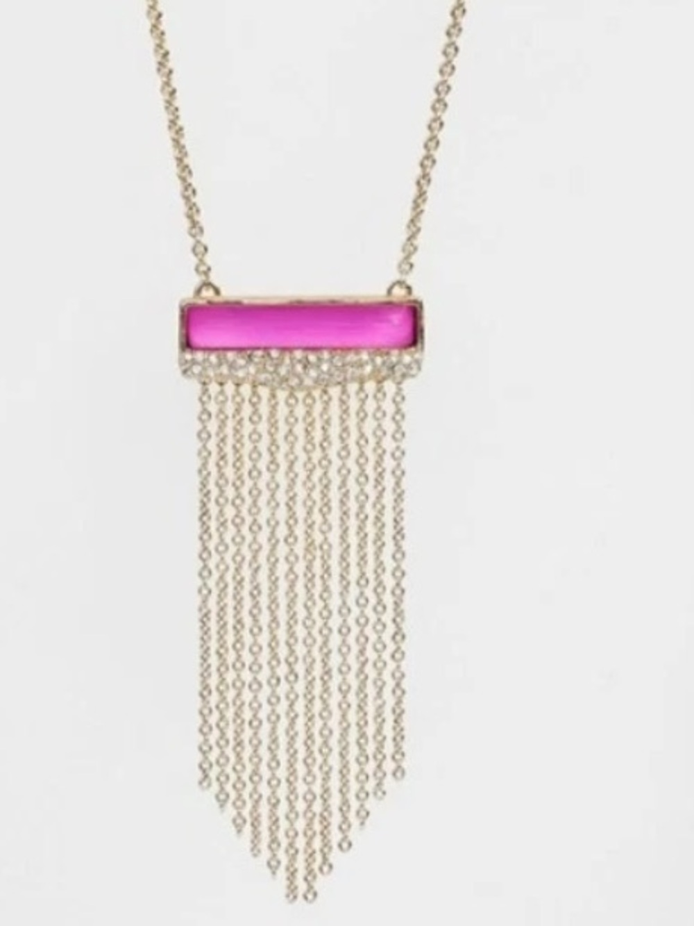 Alexis Bittar Pink Lucite Fringe Necklace with Swarovski Crystals - Picture 2 of 2